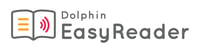 Dolphin EasyReader Logo: Graphic of an open book and the words 'Dolphin EasyReader'