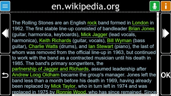 Wikipedia page shown using the text only feature. There are no images or characters on the page, only text.