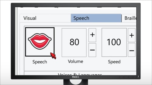 Image shows SuperNova interface with Speech selected