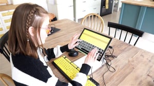 Iona using SuperNova for school work, back in n 2023