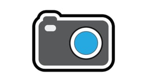 Connect and View Logo: Graphic of a camera with a blue lens